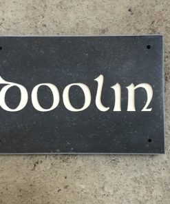 House Name Plate Honed Irish Limestone Slaine White 300 x 200
