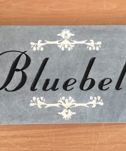 House Name Plate Sanded Irish Limestone Stuyed Black 400 x 200