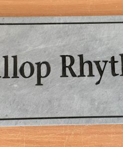 House Name Plate Sanded Irish Limestone Times Black 400 x 200