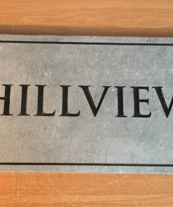 House Name Plate Sanded Irish Limestone Trajb Black 400 x 200