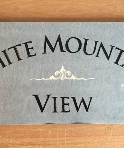 House Name Plate Sanded Irish Limestone Trajb Black A 400 x 200