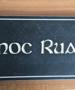House Name Plate Honed Irish Limestone Slaine White 400 x 200
