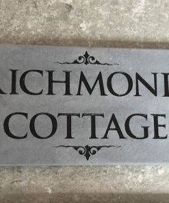 House Name Plate Sanded Irish Limestone Trajb Black E 400 x 200