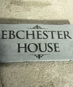 House Name Plate Sanded Irish Limestone Trajb Black H 400 x 200