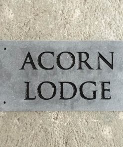 House Name Plate Sanded Irish Limestone Trajb Black J 400 x 200