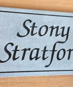 House Name Plate Sanded Irish Limestone Zapchan Black A 400 x 200