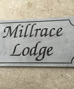House Name Plate Sanded Irish Limestone Zapchan Black B 400 x 200