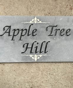 House Name Plate Sanded Irish Limestone Zapchan Black C 400 x 200