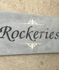 House Name Plate Sanded Irish Limestone Zapchan Black D 400 x 200