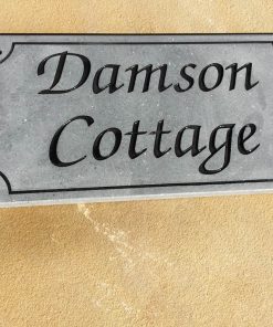House Name Plate Sanded Irish Limestone Zapchan Black G 400 x 200