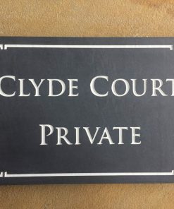House Name Plate Slate Trajb White 300 x 200